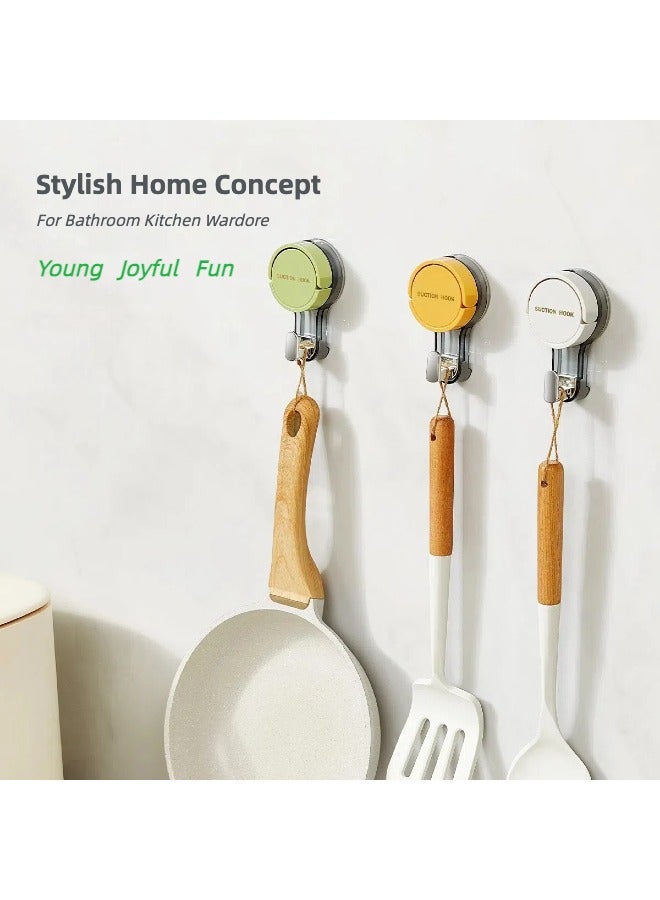 Quick Stick Vacuum Suction Cup Hook, 3-Piece Wall Hook Cups Adhesive New Type Removal Waterproof for Bathroom Kitchen Wardrobe  - Image 3