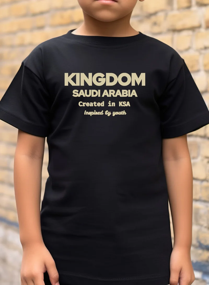 LOWHA Kids & Teens Cotton T-Shirt for Saudi National Day or Everyday Saudi Pride Wear for Boys & Girls