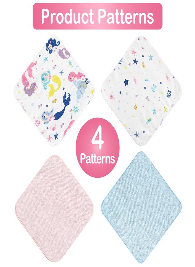 softan Baby Washcloths, 24Pack Baby Wash Cloths Extra Soft & Ultra Absorbent, Baby Towels and Washcloths Face Towels for Unisex Boys Girls Body, Washclothes Gentle on Sensitive Skin, 9x9 Mermaid - Image 5