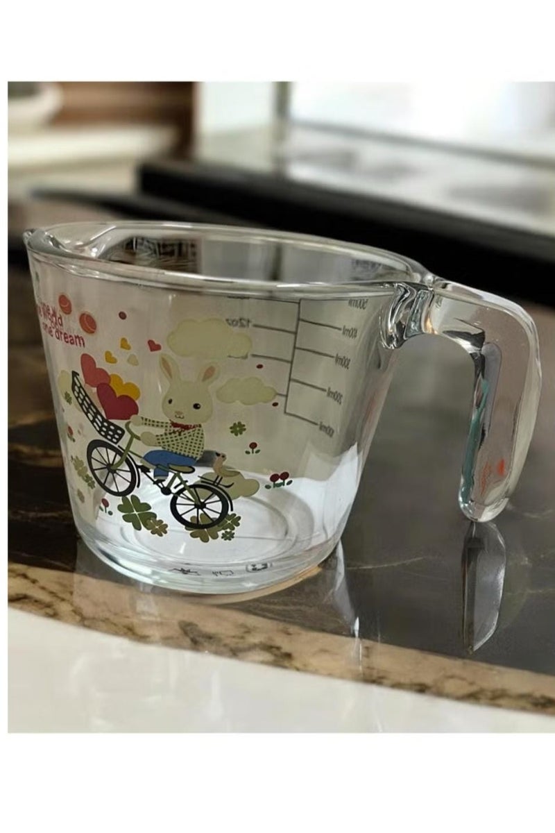 بايسكل ستور كوب قياس زجاجي شفاف بعيارات شفافة 500 مليلتر - Image 3