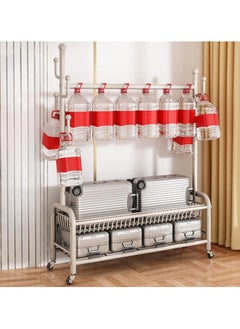 AIWANTO 2 Tier Clothing Rack with Shelves & 4 Wheels Heavy Duty Modern for Bedroom & Living Room Ideal for Hanging Clothes Storage Dryer Indoor Durable Drying Stand Easy to Assemble 171x120x32cm White  - Image 5