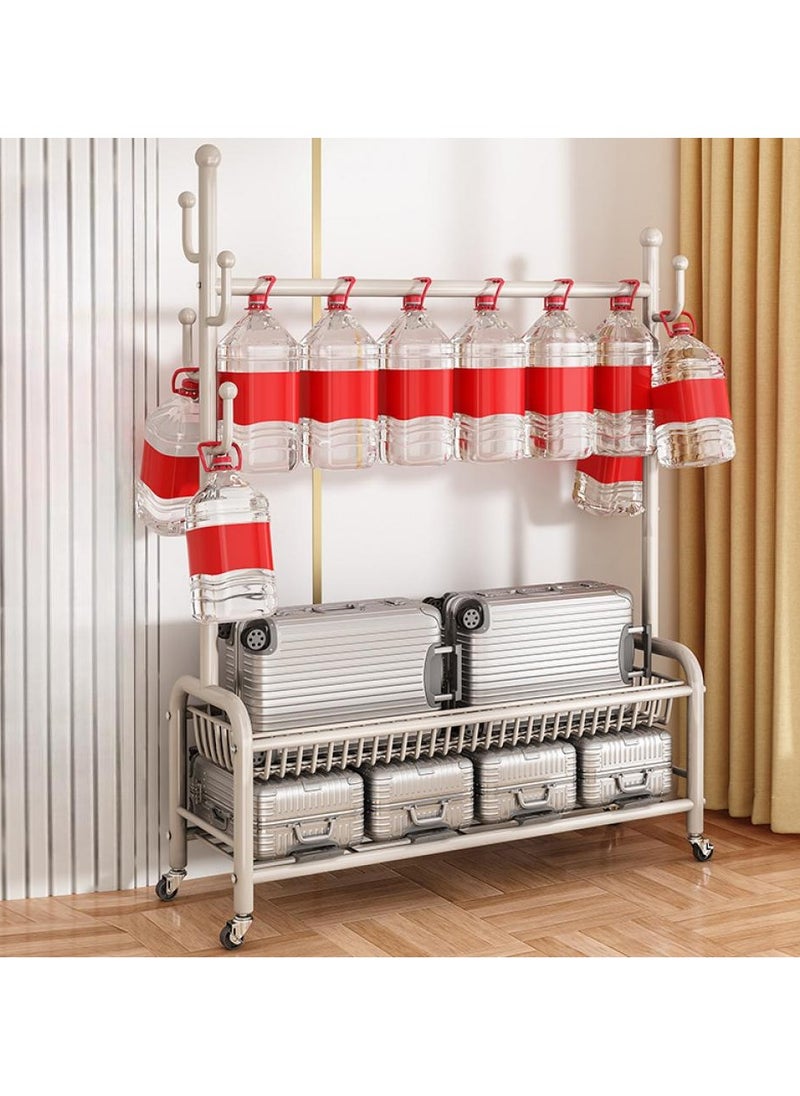 AIWANTO 2 Tier Clothing Rack with Shelves & 4 Wheels Heavy Duty Modern for Bedroom & Living Room Ideal for Hanging Clothes Storage Dryer Indoor Durable Drying Stand Easy to Assemble 171x120x32cm White  - Image 5