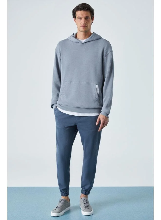GRIMELANGE SUSTAINY Men's Oversized Hooded Long Sleeve Gray Sweatshirt.