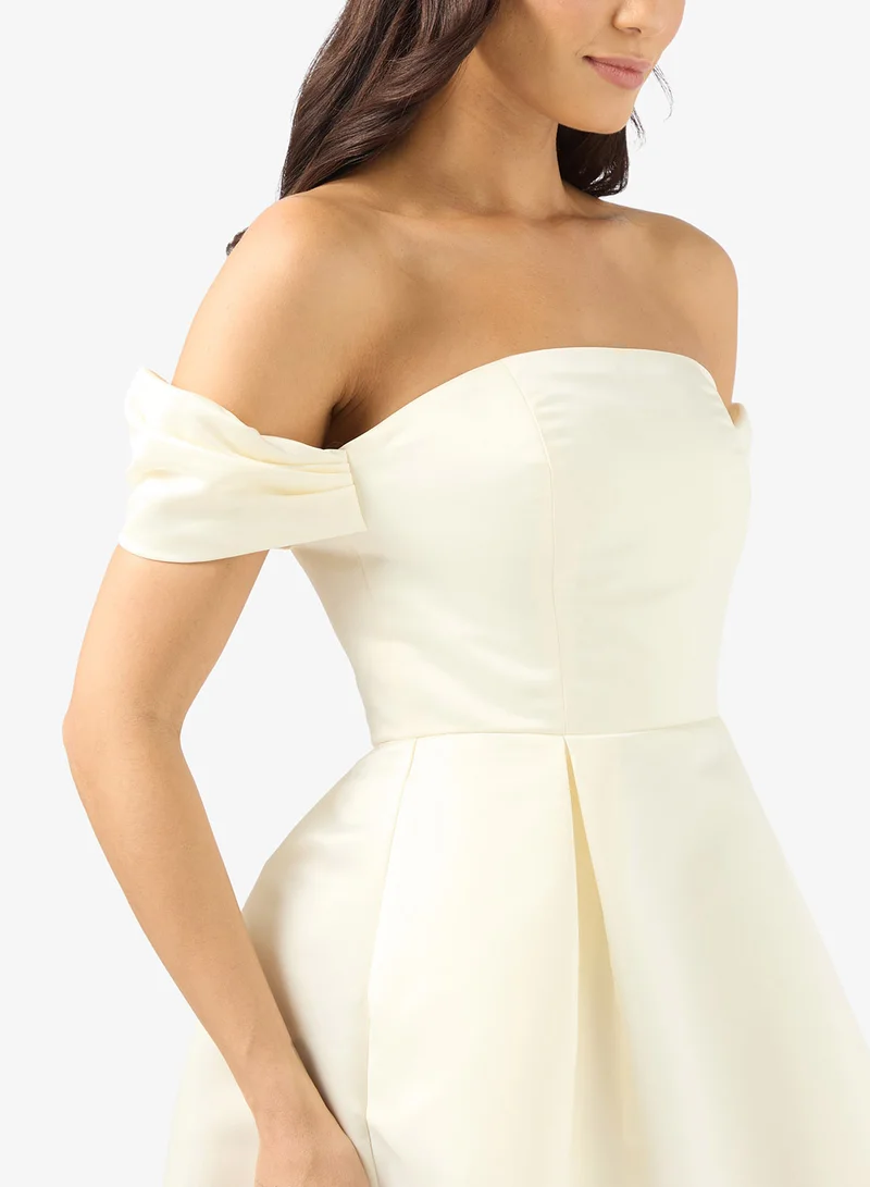 Rene Off-Shoulder Puff Sleeves Mini Dress