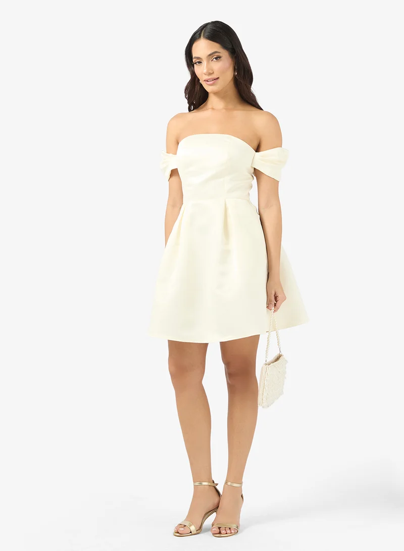 Rene Off-Shoulder Puff Sleeves Mini Dress