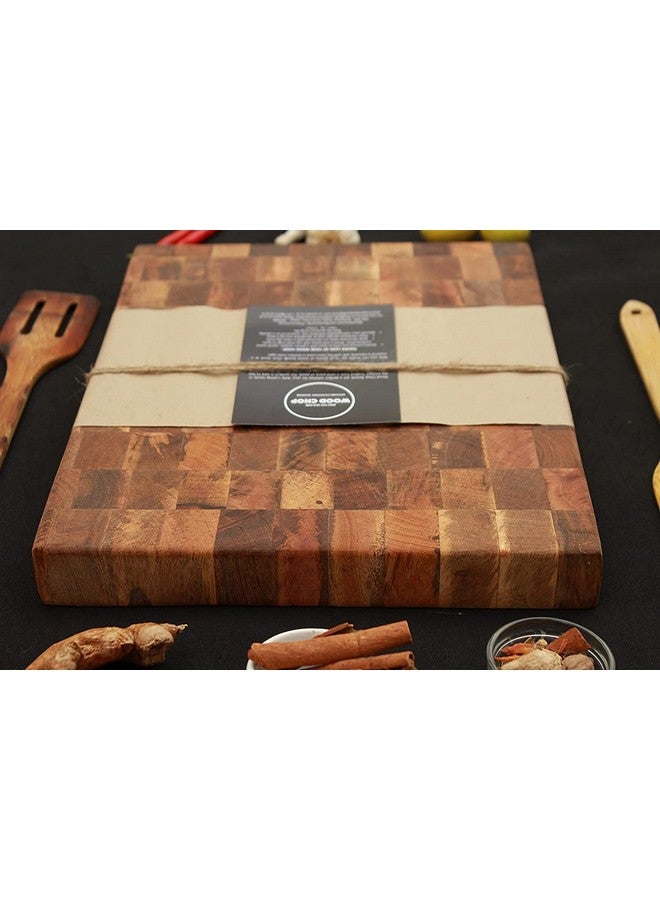 Wood Chop Wood Chop | Mango Wood End Grain Cutting Board | Butcher Block | Reversible | Natural Finish with Food Grade Mineral Oil | 15 * 12 * 1.5 inch  - Image 4
