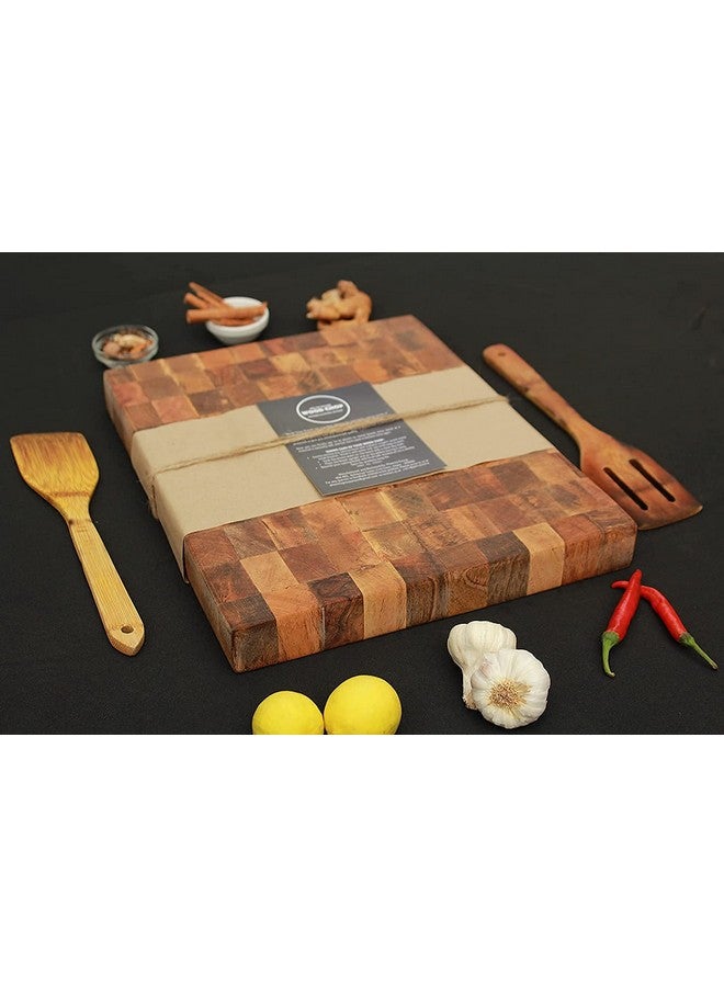 Wood Chop Wood Chop | Mango Wood End Grain Cutting Board | Butcher Block | Reversible | Natural Finish with Food Grade Mineral Oil | 15 * 12 * 1.5 inch  - Image 5