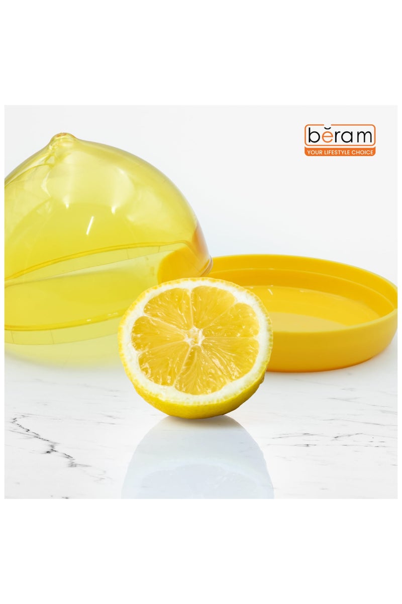 Beram Lemon Container, BPA-Free Plastic Food Keeper with Airtight Lid,10 x 8.2 x 10 cm, Reusable Kitchen Storage Box for Cut Lemons, Fruits & Leftovers, Compact & Dishwasher Safe. Space-Saving Dimensions: Measuring approximately 10 x 8.2 x 10 cm, it's perfectly sized for storing lemon halves, wedges and small portions of citrus fruits or leftovers. - Image 3