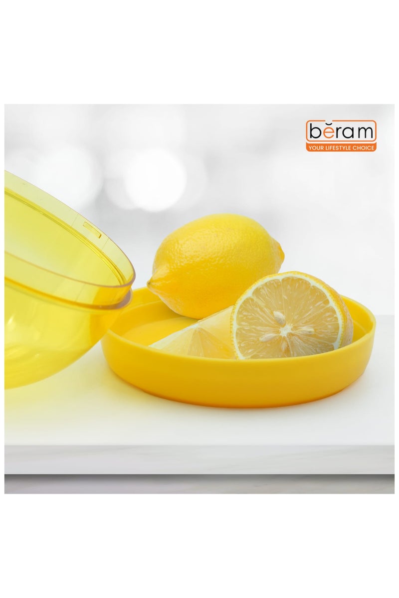 Beram Lemon Container, BPA-Free Plastic Food Keeper with Airtight Lid,10 x 8.2 x 10 cm, Reusable Kitchen Storage Box for Cut Lemons, Fruits & Leftovers, Compact & Dishwasher Safe. Space-Saving Dimensions: Measuring approximately 10 x 8.2 x 10 cm, it's perfectly sized for storing lemon halves, wedges and small portions of citrus fruits or leftovers. - Image 2