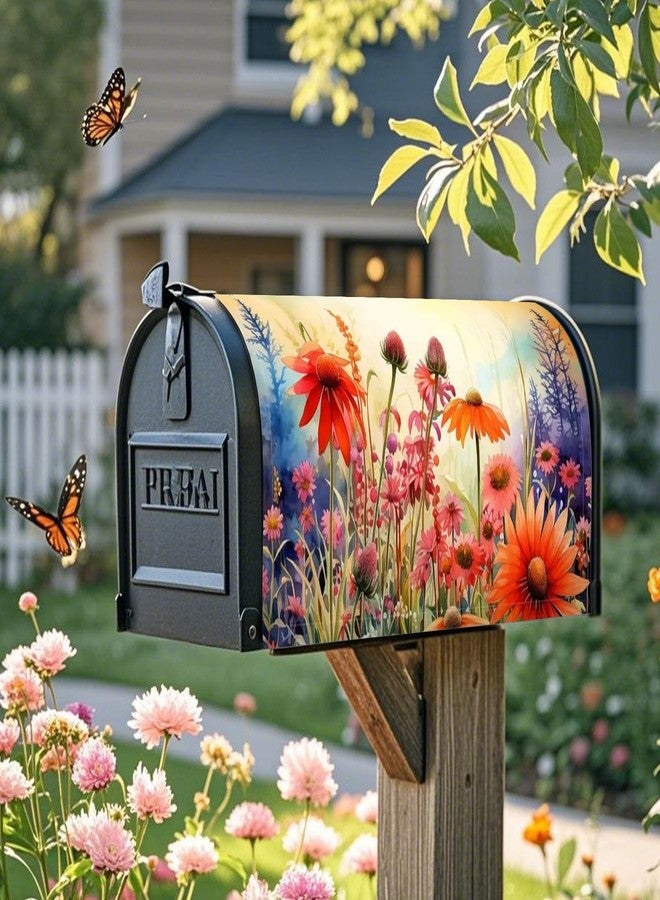 Xeerrfan Mailbox Covers Magnetic Standard Size, Printed Floral Magnetic Cover for Postbox, 18 x 21 Inch Waterproof Post Wraps Outdoor Garden Yard Home Decor (Flower) - Image 1