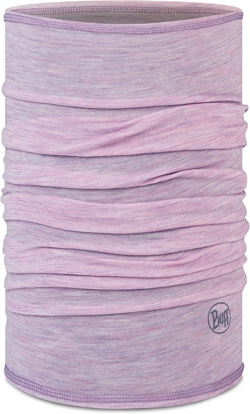Buff Lightweight Merino Wool Multifunctional Neck Warmer - Multistripes Lilac Sand - Image 1