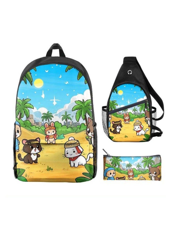 Universal cartoon new three-piece schoolbag - 454  - Image 2