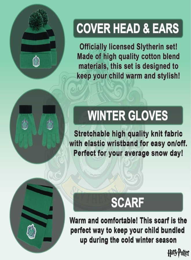 هاري بوتر طقم قبعة وقفازات شتوية من هاري بوتر، جريفندور، سليذرين، هافلباف، رافينكلو، طقم شتوي للأطفال من 5 إلى 13 سنة - Image 2