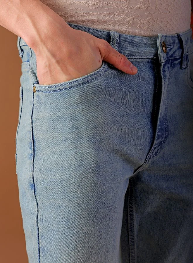 The Indian Garage Co Men Slim Fit Solid Mid-Rise Stretchable Jeans