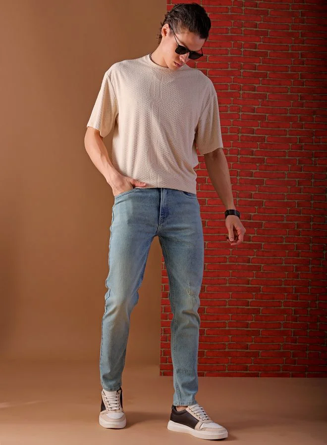 The Indian Garage Co Men Slim Fit Solid Mid-Rise Stretchable Jeans
