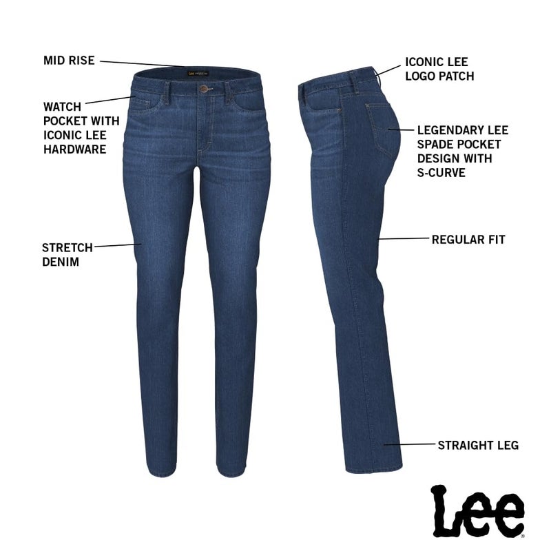 Lee Women's Legendary Mid Rise Straight Leg Jean Anchor 18 Long - Image 4