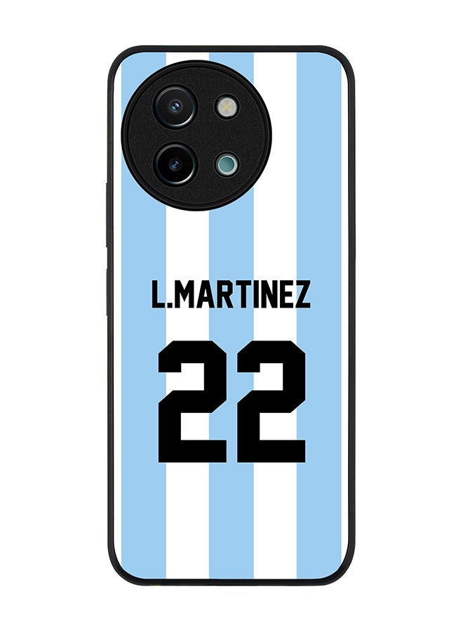 Stylizedd Rugged Black edge case for Vivo Y38 / Vivo Y58 / Vivo Y200i /Vivo T3x, Slim fit Case Cover - Football Team - Argentina, Player Name - L.Martinez - Image 1