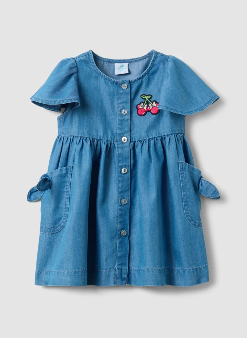 Ovs OVS Light Blue Denim Dress In A Cotton And Lyocell Blend