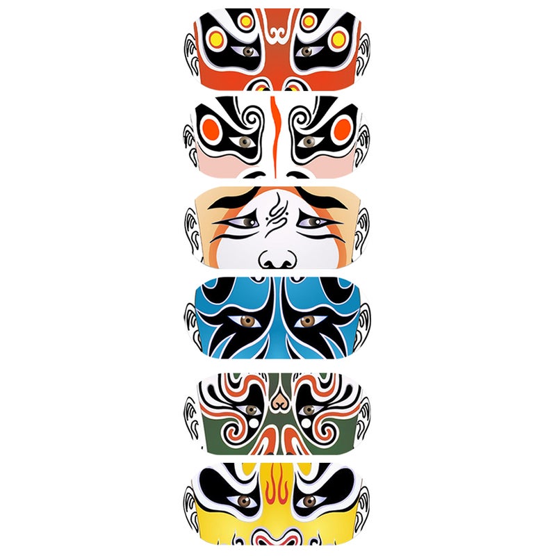 6Pcs Webcam Slide Cover Beijing Opera Facial Makeup Pattern Web - Image 3