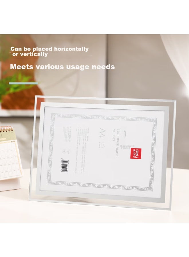 Deli Crystal Id Frame, Honor Certificate Frame, Photo Frame Id Frame A4 Authorization Doent, Transparent Crystal Material, Tf103 - Image 2