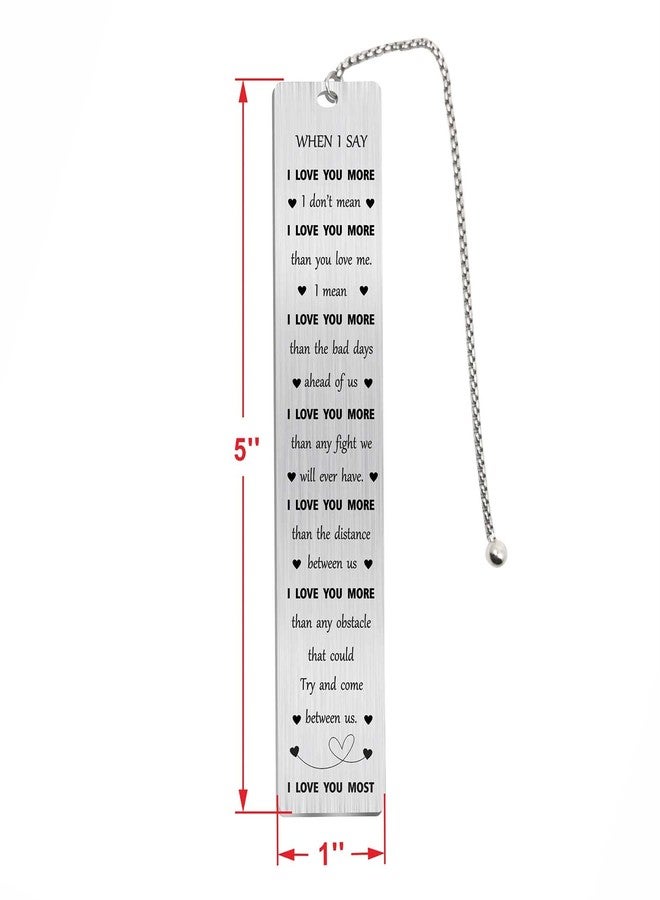 Jzxwan I Love You Christmas Bookmark Gifts for Him Her, When I Say I Love You More Note, Personalized Wedding Anniversary Present for Wife Husband, Unique Birthday Gifts for Men Women - Image 2