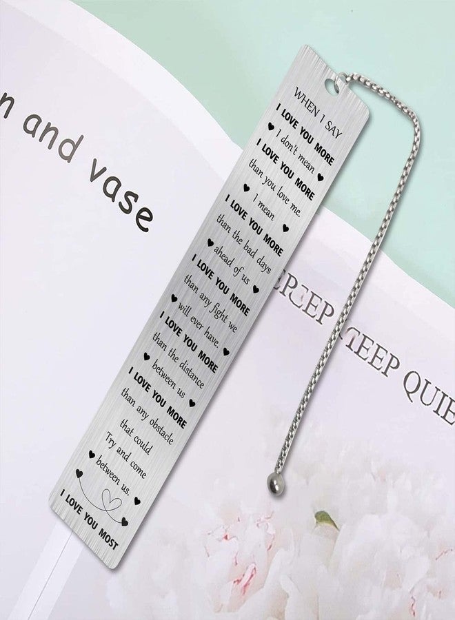 Jzxwan I Love You Christmas Bookmark Gifts for Him Her, When I Say I Love You More Note, Personalized Wedding Anniversary Present for Wife Husband, Unique Birthday Gifts for Men Women - Image 5