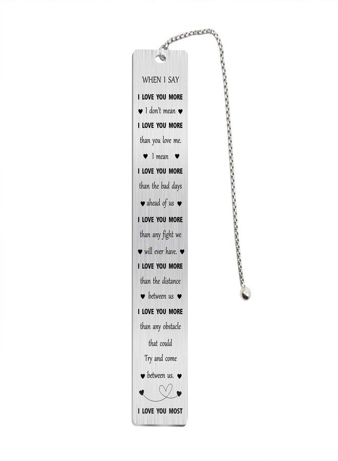 Jzxwan I Love You Christmas Bookmark Gifts for Him Her, When I Say I Love You More Note, Personalized Wedding Anniversary Present for Wife Husband, Unique Birthday Gifts for Men Women - Image 1