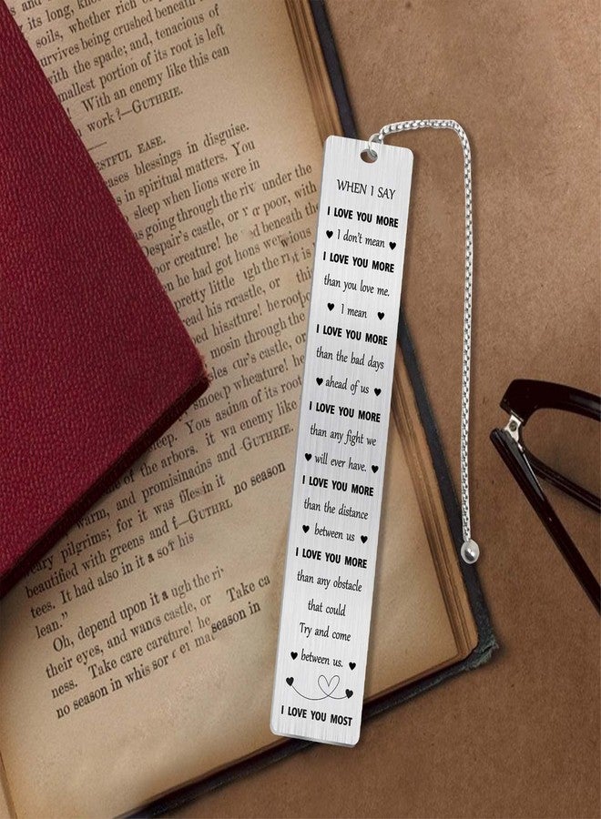 Jzxwan I Love You Christmas Bookmark Gifts for Him Her, When I Say I Love You More Note, Personalized Wedding Anniversary Present for Wife Husband, Unique Birthday Gifts for Men Women - Image 4