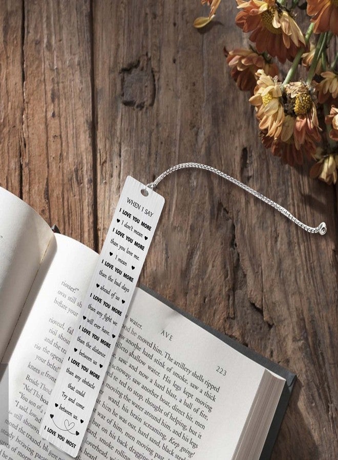 Jzxwan I Love You Christmas Bookmark Gifts for Him Her, When I Say I Love You More Note, Personalized Wedding Anniversary Present for Wife Husband, Unique Birthday Gifts for Men Women - Image 3