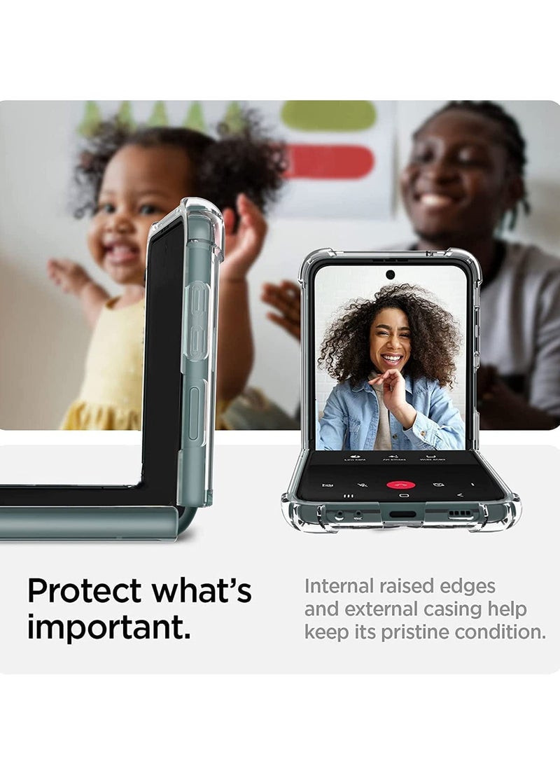 ELTRAZONE حافظة متوافقة مع Galaxy Z Flip 4، مضادة للاصفرار - رقيقة للغاية تناسب أربعة زوايا مع حماية وسائد هوائية Samsung Galaxy Z Flip 4 5G 2022 - شفافة - Image 2