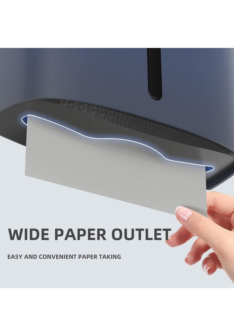 Excefore - Paper Towel Dispenser Wall Mount Paper Towel Holder Large Capacity C Fold Hand Towel Dispenser Bathroom Tissue Dispenser (Blue) - Image 1