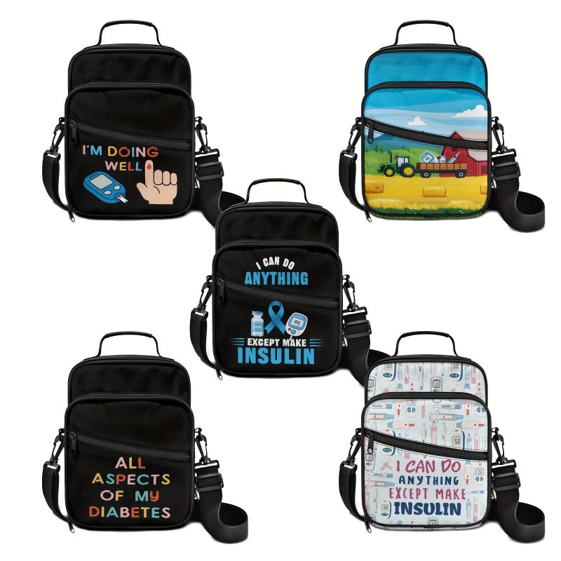 Style C Large Diabetes Organizer Bag with Adjustable Strap for Travel Daily Use - Image 1