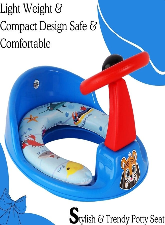 Zerya Ferrari Soft Kids Toilet Trainer Baby Potty Seat With Ferrari Handle And Back Support Toilet Seat For Girls & Boys (Blue) - Image 3