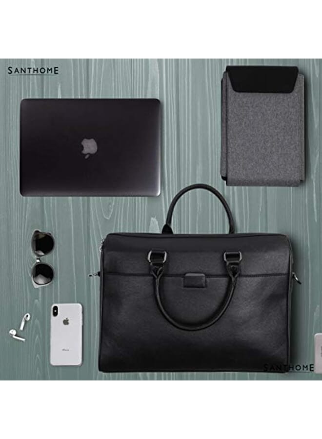 SANTHOME Kavarna 15.6 Inch Laptop Messenger Bag Black - Image 4