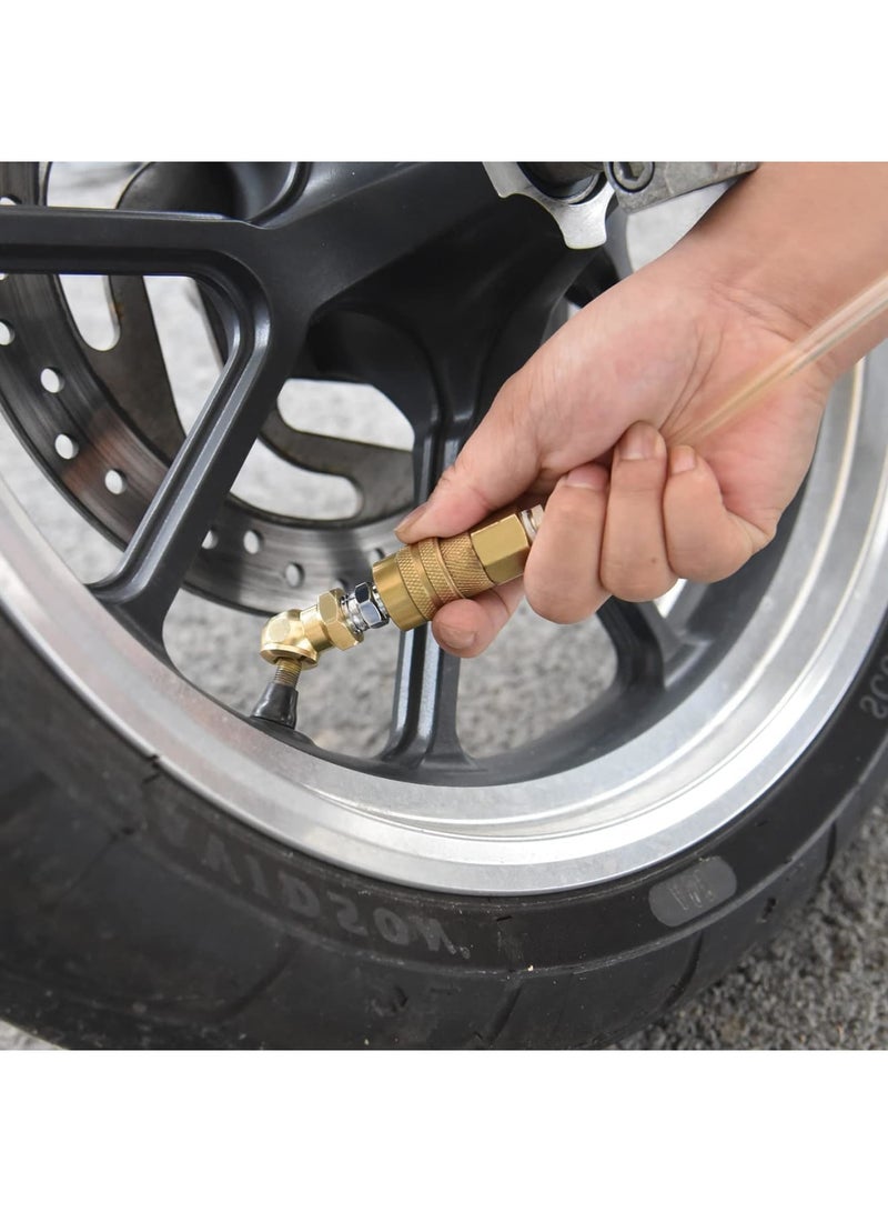 SOLARAE 2 Pack Ball Foot Air Chuck with Clip, 1/4'' FNPT Closed Flow Air Chuck Made of Brass for Inflator Gauge Compressor Accessories, with Tape for Inflator Gauge Compressor Accessories - Image 5