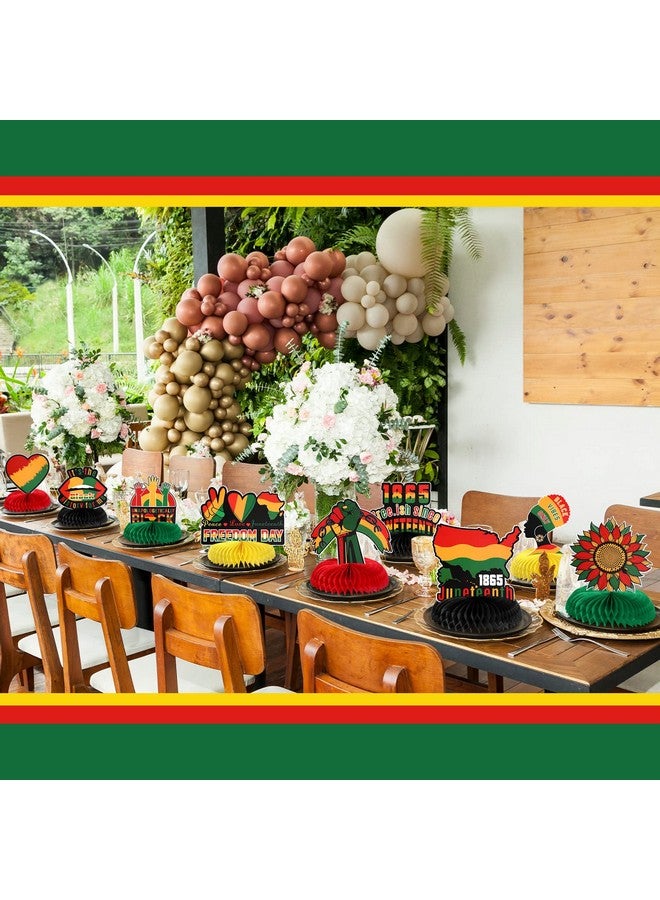 TaoBary 9 Pcs Happy Juneteenth Day Party Decorations Freedom Day Juneteenth Honeycomb Centerpieces Black Americans Independence 1865 Table Decorations Black History Party Decorations - Image 3