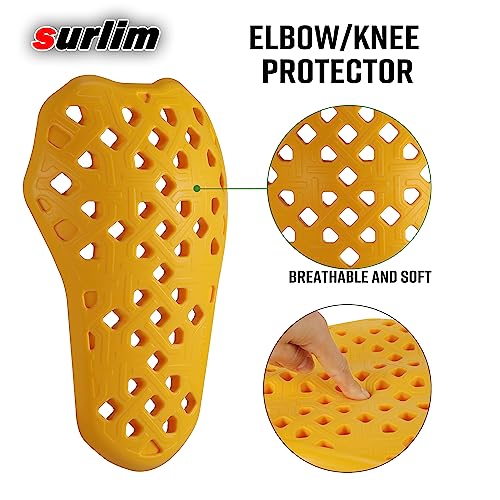 Surlim CE Level 2 Motorcycle Armor Motorcycle Elbow Knee Protector CE Elbow Knee Armor for Motorcycle Jackets Pants Inserts Pads [Pair]（Elbow/Knee） - Image 3