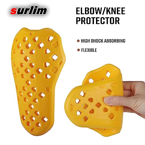 Surlim CE Level 2 Motorcycle Armor Motorcycle Elbow Knee Protector CE Elbow Knee Armor for Motorcycle Jackets Pants Inserts Pads [Pair]（Elbow/Knee） - Image 2