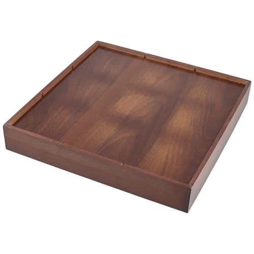 FUNSUEI 2 PCS Multi Compartment Wooden Tray, Divided Wooden Tray, Bamboo Serving Tray with 9 Sections, Wood Divided Snack Tray Storage Box for Appetizers, Jewelry, 12 x 12 x 1.85 Inch - Image 4