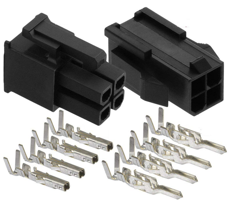 Molex 4-Pin Black Connector Pitch 4.20mm.0165" w/18-24 AWG Pin Mini-Fit Jr ™ (5 Match Set) - Image 5