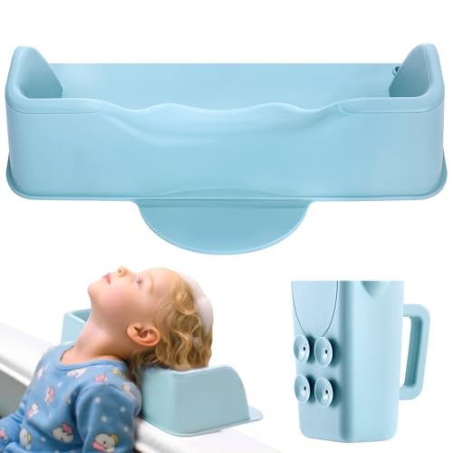 JOY ANAN Hair Washing Station for Kids Portable Silicone Hair Washing Basin for Sink Bathtub TearFree Shampoo Bowl with Rinse CupMake Wash Day Much Easier - Image 1