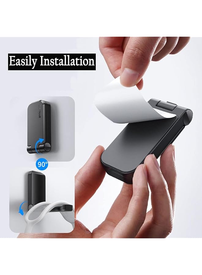 Sticky Headset Hanger Headphone Stand Adhesive Headphone Holder Hook Mount Headset Stand Holder Clip Under Desk Earphone Clamp For Airpods Max Hyperx Sony Sennheiser Black.