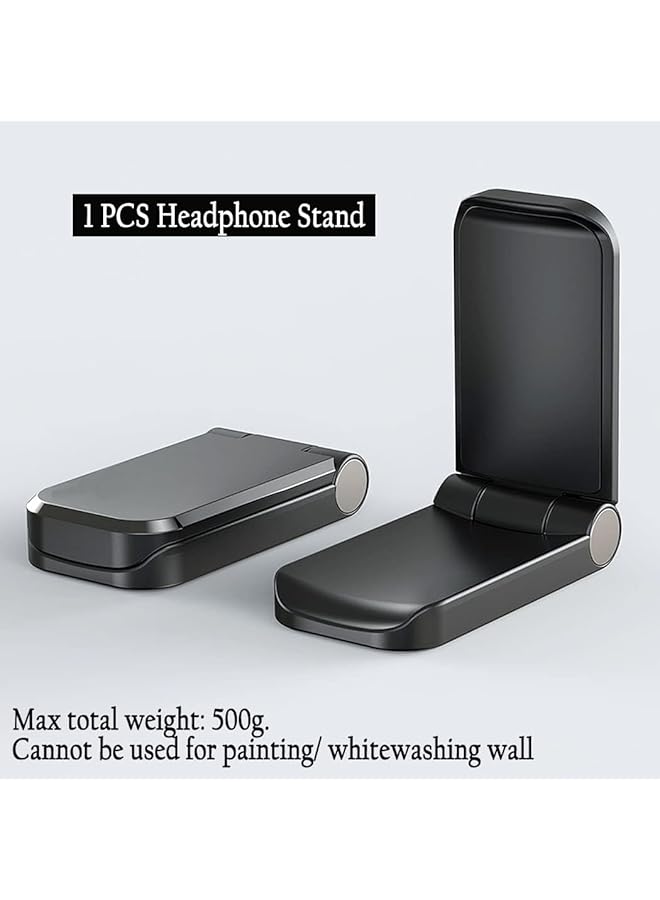 Sticky Headset Hanger Headphone Stand Adhesive Headphone Holder Hook Mount Headset Stand Holder Clip Under Desk Earphone Clamp For Airpods Max Hyperx Sony Sennheiser Black.