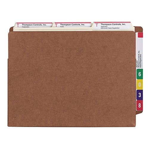 Smead End Tab TUFF® File Pocket, Reinforced Straight-Cut Tab, 7" Expansion, Tyvek® Gusset, Extra Wide Letter Size, Redrope, 5 per Box (73795) - Image 3