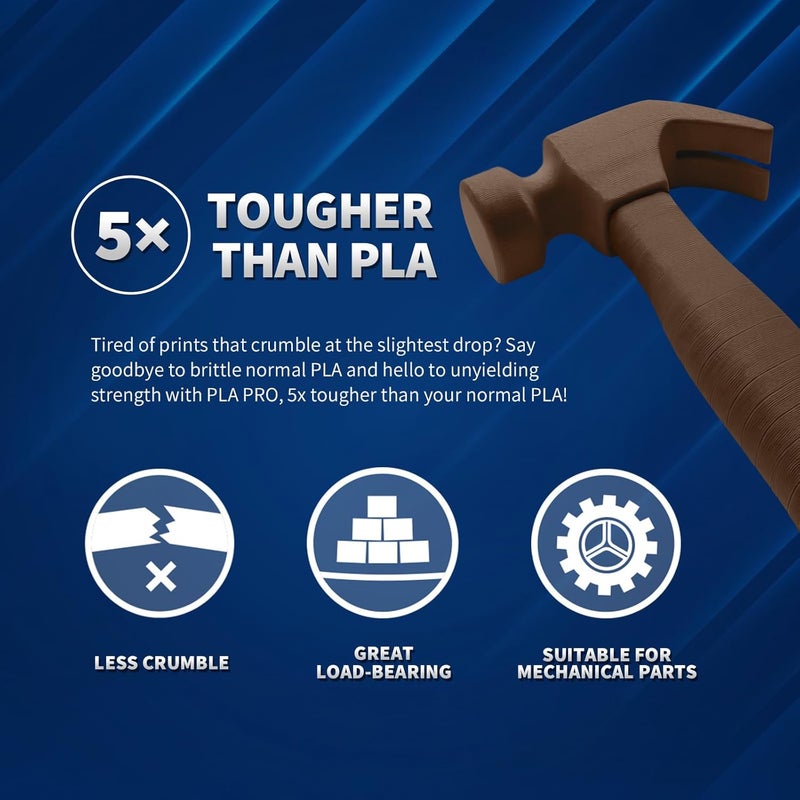 OVERTURE PLA Plus (PLA+) Filament 1.75mm, Stronger & More Durable, Professional Toughness 3D Printer Filament 1kg (2.2lbs), High Precision +/- 0.02mm, Tangle-Free (Chocolate) - Image 3