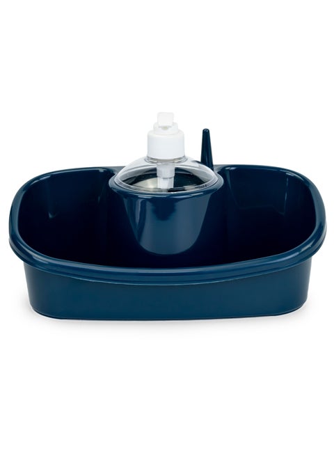 3 in 1 Soap Dispenser and Sponge Holder with Handy ring holder 250ml Deep peacock blue
