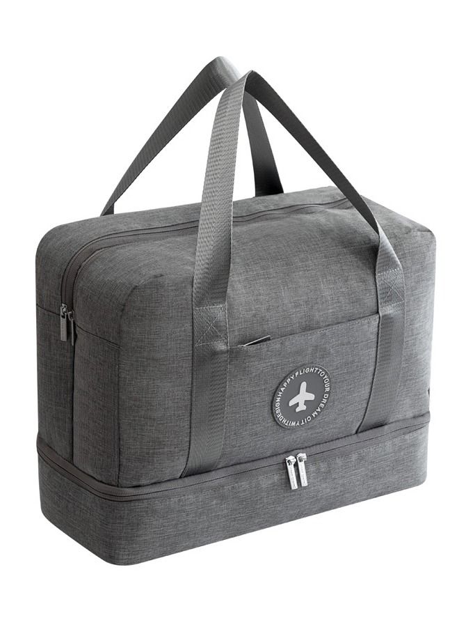 Haidue Large Capacity Portable Dry Wet Separation Fitness Bag Grey  - Image 1
