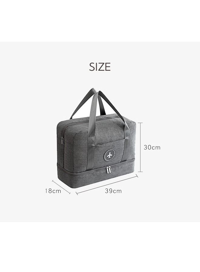 Haidue Large Capacity Portable Dry Wet Separation Fitness Bag Grey  - Image 4