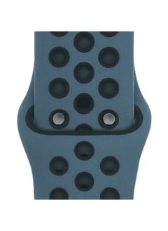 Suitable For Apple Two-color Silicone Nike Strap Nike Hole Apple Iwatch Breathable Sports Watch Strap-Color:42 Green Feather + Black-Specifications:42/44/45/49mm-S
