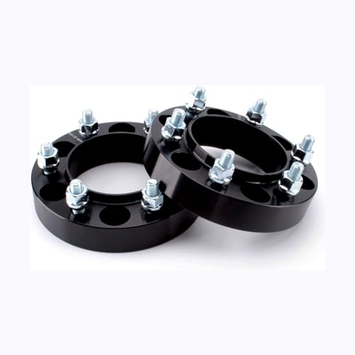 ZY WHEEL 2pcs 1.5" 6x5.5 6X139.7 Wheel Spacers Hub Centric 106mm Bore 12X1.5 Studs Black Compatible with Toyota Tacoma 4runner FJ Cruiser Land Cruiser Sequoia Lexus GX470 GX460 J150 - Image 1
